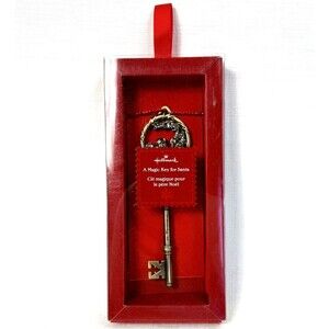 Hallmark Santa's Magical Key Brass Santa Claus Christmas Ornament Decor Open Box